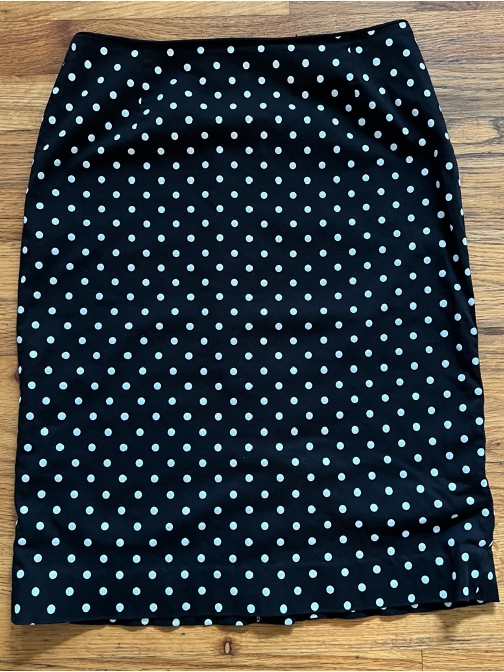 90s Y2K Pendleton Black Cotton Blend Polka Dot Pencil Skirt 4P